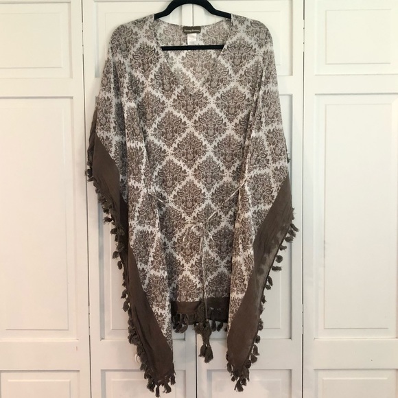 Tommy Bahama Other - Tommy bahama brown tassel kaftan or cover up